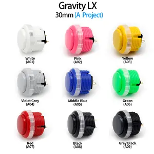 QANBA Gravity LX Arcade Button Screw Button Arcade Game Accessory 30mm Omron Switch Silent Arcade Button Game Joystick DIY Part [8 pieces]