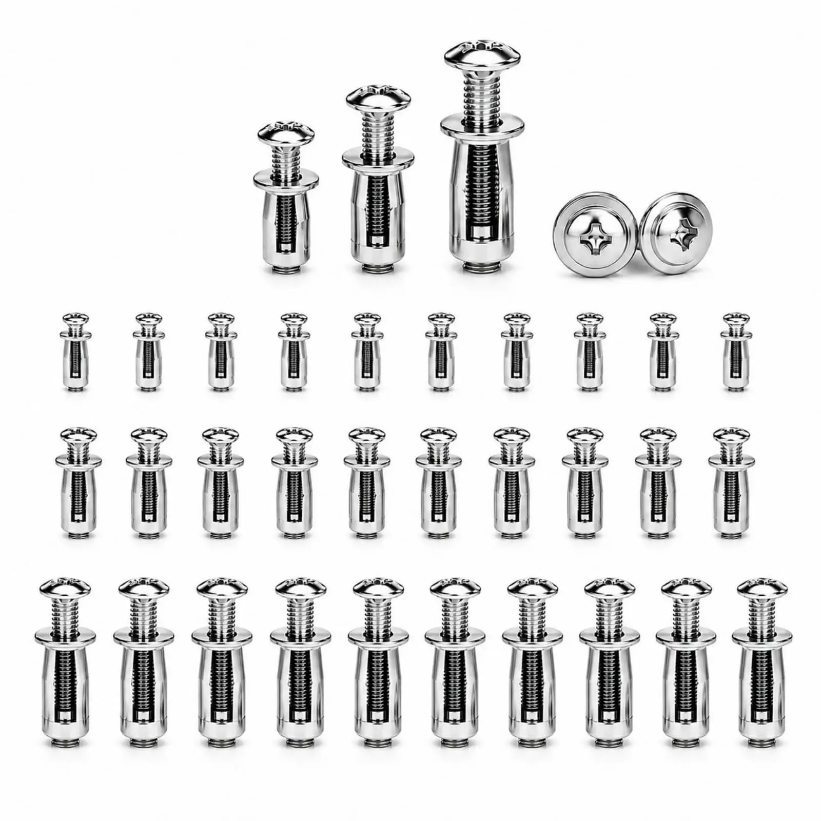 30PCS Carbon Steel Button Rivet Locking Nuts Set - M4 M5 M6 Sizes Heavy-Duty Zinc Plated Steel Bolt  Hardware-Compatible Heavy-Duty Set for Sheet Metal Fix, Panel Fixing Automotive & Motorcycle Car Body Repair
