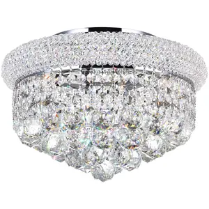 CWI Lighting Empire 4 Light 14 inch Chrome Flush Mount Ceiling Light 8001C14C