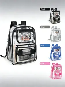 1pc Large Clear Backpack for Girls Women School Bookbag Heavy Duty Transparent Backpack，for Concert Work Security Travel Festival，the Best Valentine's Day and Ramadan Gift for Girlfriends, Mothers, Teachers, And Classmates.