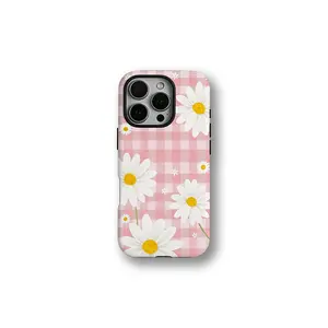 Pink Gingham Daisy Phone Case For iPhone 17 Pro Case, Compatible with iPhone 17 16 15 14 Plus Air Pro Max| iPhone 13 phone case | iphone12 | Perfect Mother’s Day Gift for Mom | Also for Girlfriend & Self. Shell Protection