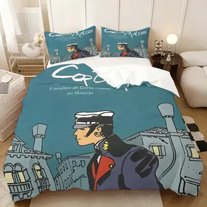 3Pcs,Corto Maltese design  three-piece bedding set, soft, comfortable and skin-friendly, universal in all seasons, bedding set, no pillow core, no quilt core, suitable for bedrooms, guest rooms - (1 quilt cover + 2 pillowcases)