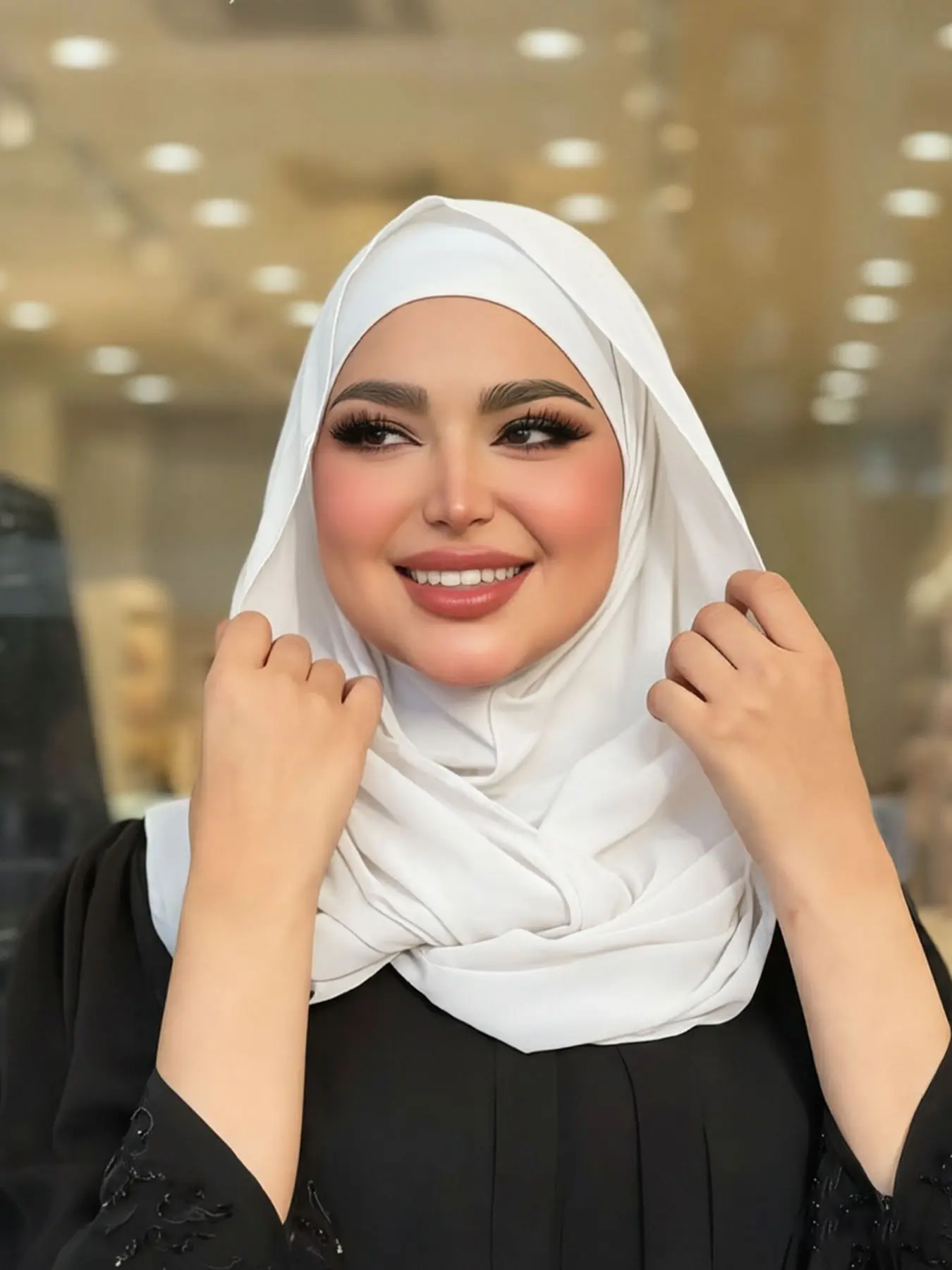 Lightweight Double-Layer Chiffon Scarf, Sunscreen Headband, Breathable & Comfortable, Elastic Wide Edge, Sweat-Absorbing, Anti-Slip, Multi-Functional Sports Headwear, Modest Instant Hijab