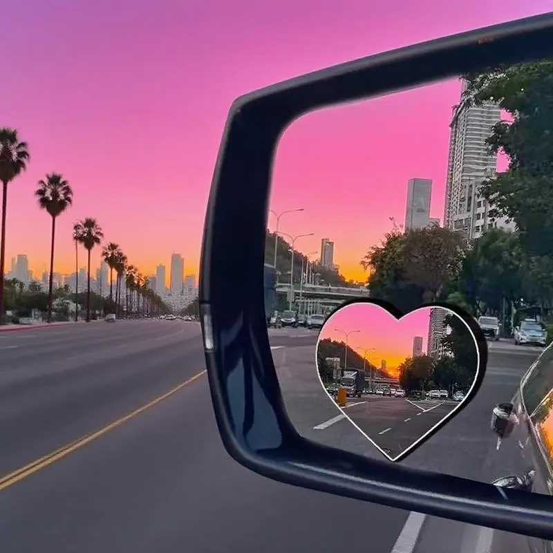 Heart Shaped Car Blind Spot Mirror, 360 Degree Wide Angle Convex Mirror, Car Exterior Accessories for Car Parking, Rearview Mirror Accessories