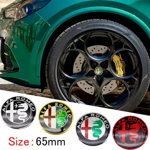 Alfa Romeo Wheel HUB Center Marking Sticker Set, Fits Giulia & Stelvio Models, Upgrade Your Car Accessories, Durable Design, Car Decals