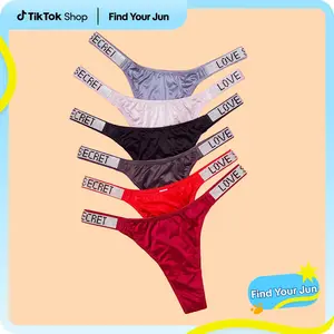 6-pack Women's  letter rhinestone thongs, soft, comfortable and breathable underwear, suitable for daily wear, sports, and four-season multi-pack underwear size for S-XL