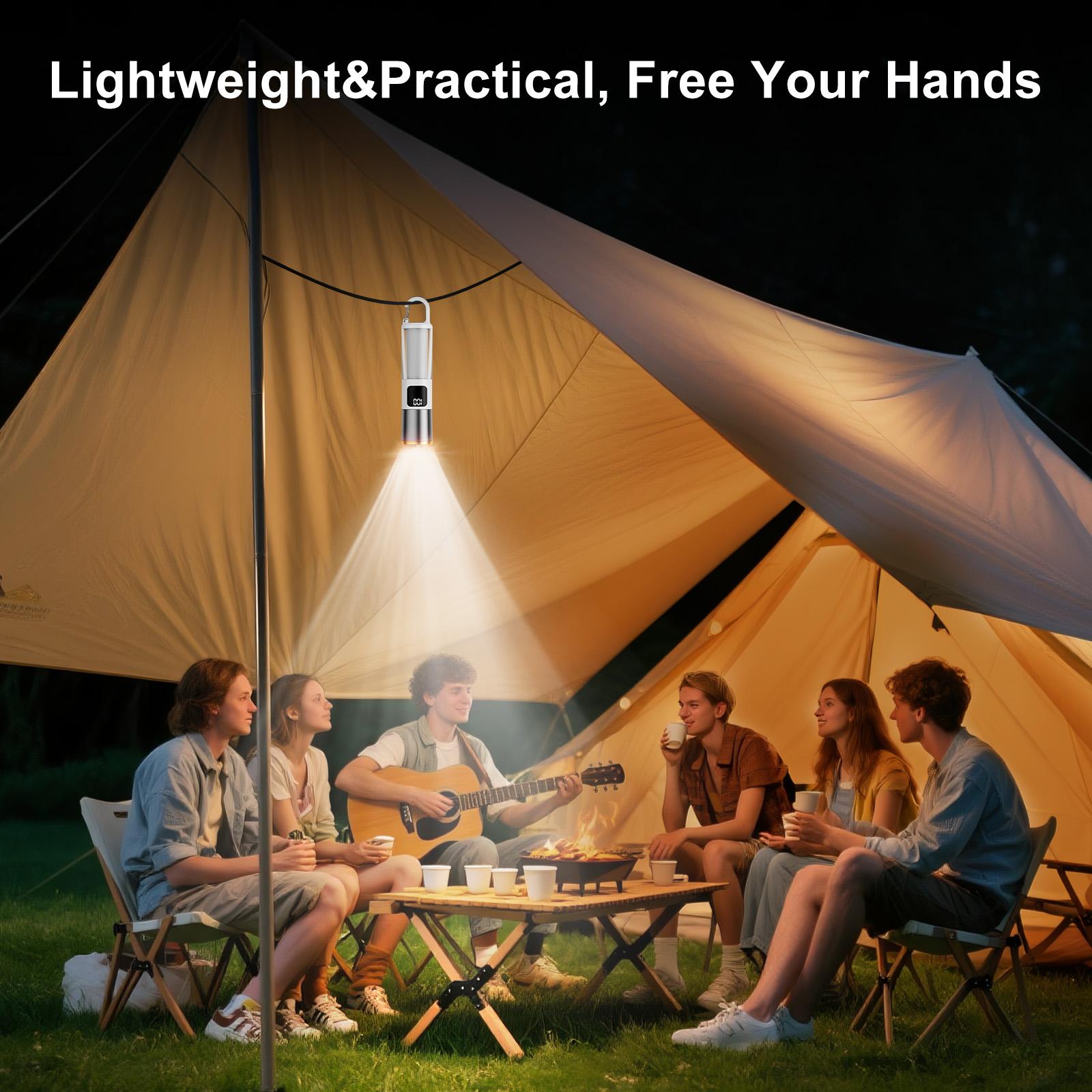 SKYFIRE 2154 LED Ultra Bright Long-Range  Rechargeable Camping Flashlight Battery Powered Adjustable Focus Zoom 3 Colors &  7 Brightness Portable Hanging  Power Outage / Emergency Outdoor / Camping / Hiking Home