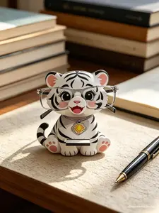 Wooden Tiger Glasses Display Stand, Easy Assembly, Eco-Friendly Handmade Decor, Durable Wooden Structure, Perfect Gift for Various Occasions