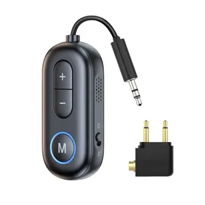 Airplane Bluetooth Adapter for Headphones, BluetoothTransmitter for TV to Headphones, 3.5mm Car Adapter forHandsfree Call Music, Audio Receiver for Home Speaker, Bluetooth Transmitter Receiver