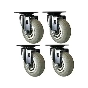 8268E Designer Casters 3 inch Soft & Black Designer Caster, 4 Pack