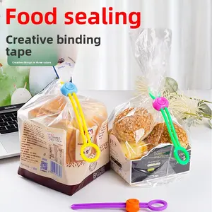 Food Bag Sealer Clips Colorful Reusable Kitchen Storage Organizer for Snacks Chips Pasta Data Cable Bundling and Sealing Clips