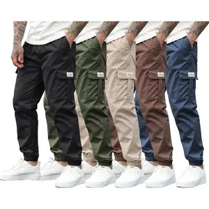 2 Pack Men's Tactical Cargo Pants, Elastic Waistband & Multi-Pocket Design, Perfect for Spring & Summer, Ideal for Outdoor Activities, Trouser, Menswear
