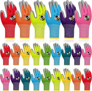 Yumoin 36 Pairs Kids Non-Slip Rubber-Coated Gardening Gloves, Medium (Age 6-8) Children's Work Gloves for Toddlers Youth Boys Girls