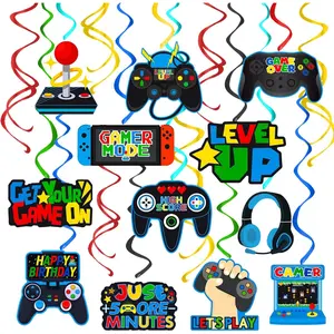 20 count Video   Swirls Video  Party Decorations  Theme Birthday Foil Ceiling Streamers for  Boys Gamer Theme Birthday Party  Shower Supplies Decorations
