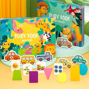 Large Busy Book Montessori Educational Tool, Interactive Busy Board for Children, Promotes Development, Quiet Book Sticker Toy Early Education