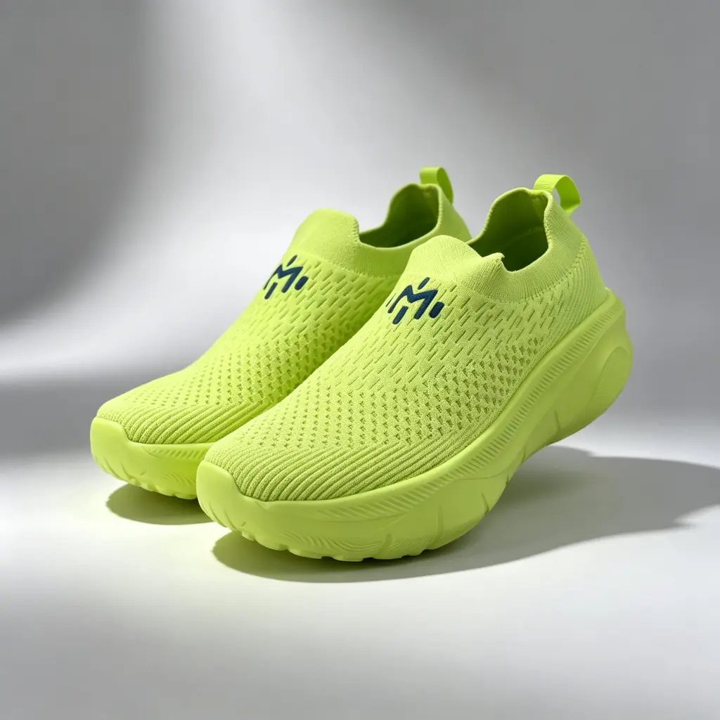 Slip On Mesh Sneakers Women Men Chunky Platform Walking Shoes Neon