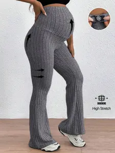 ROSY x  Maternity Adjustable Waist Skinny Bell-Bottom Long Pants With Super High Waist