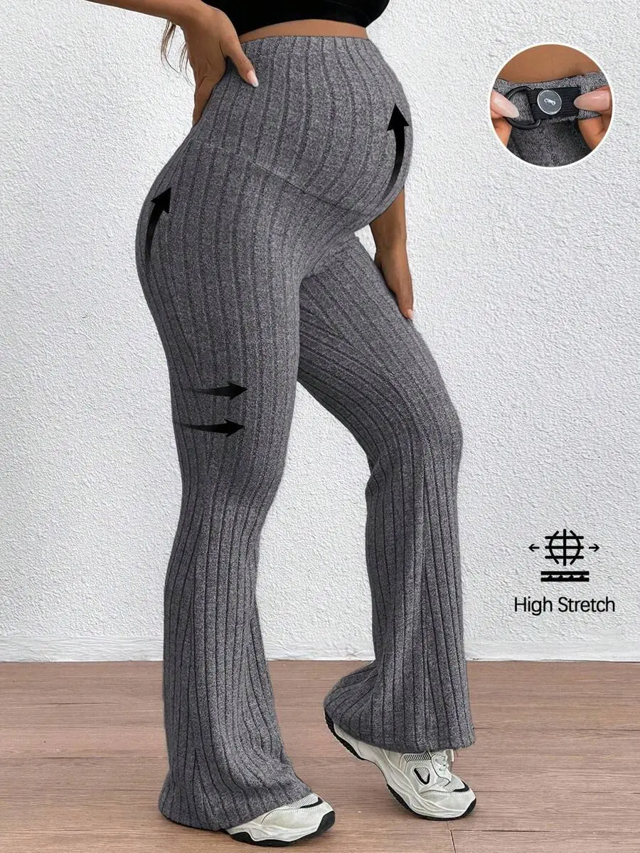 ROSY x  Maternity Adjustable Waist Skinny Bell-Bottom Long Pants With Super High Waist