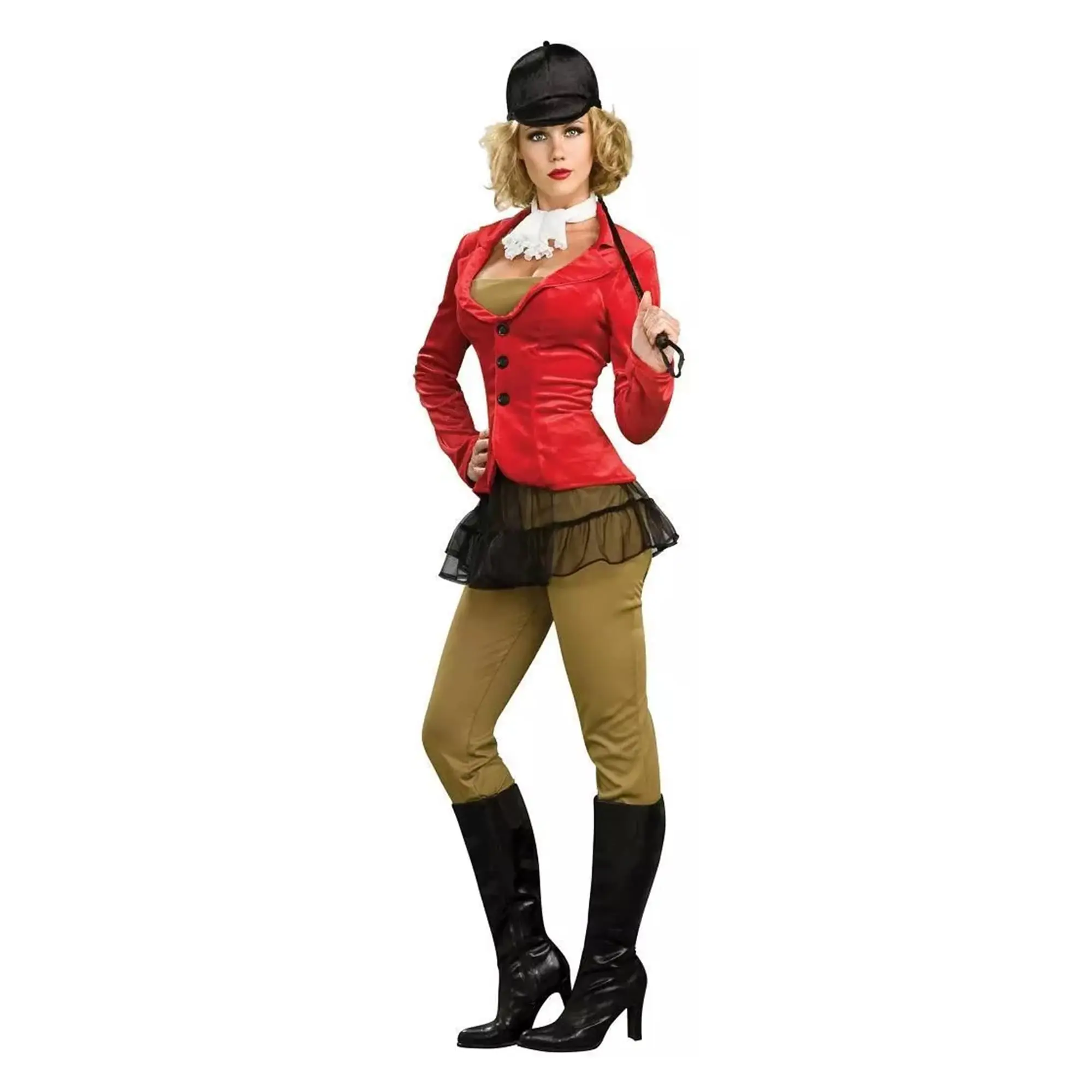 Women's Equestrian Jockey Costume Set, 5-Piece Cosplay Gear with Jacket, Skirt, Hat, and Ruffle Accessories, Coordinated Costume Set, Clothes