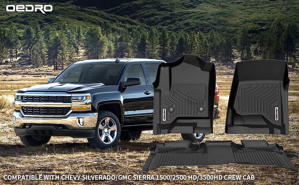 YITAMOTOR Floor Mats Car Accessories for 2014-2018 Chevy Silverado/GMC Sierra 1500 Crew Cab & 2015-2019 Chevy Silverado/GMC Sierra 2500HD 3500HD YITAMOTOR Floor Mats Car Accessories for 2014-2018 Chevy Silverado/GMC Sierra 1500 Crew Cab & 2015-2019 Chevy Silverado/GMC Sierra 2500HD 3500HD