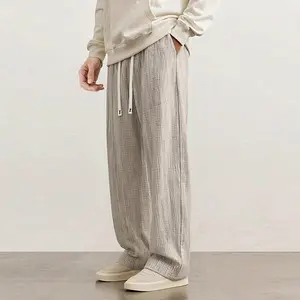 Men’s tie-dye plaid straight-leg casual pants for spring/autumn — trendy, versatile high-street athletic long pants