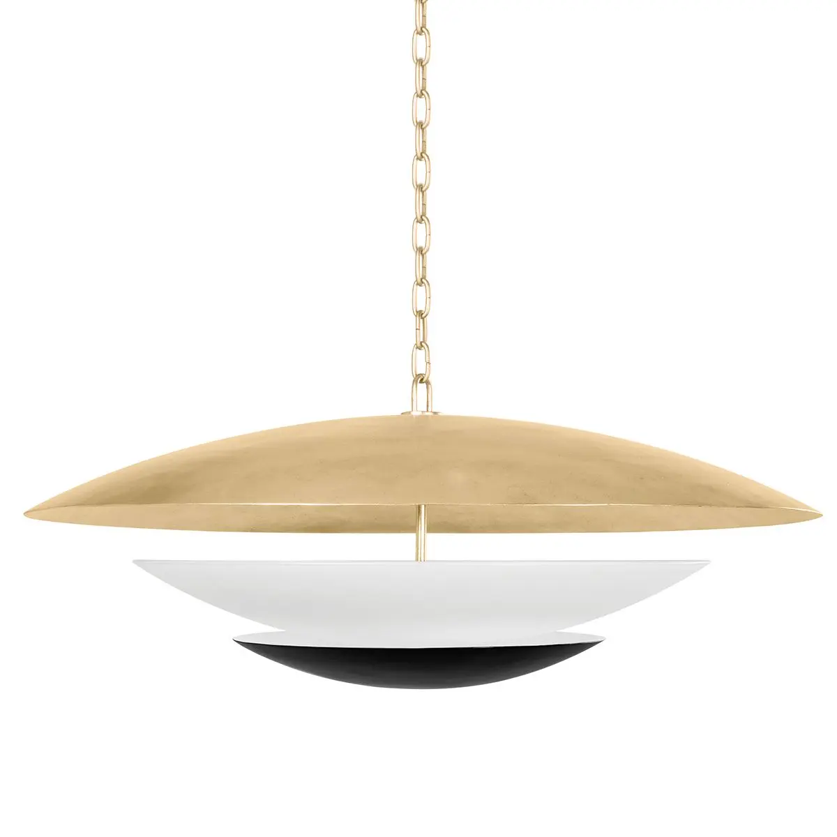 Large Adara Chandelier - Vintage Gold Leaf & Soft Black Metal Finish