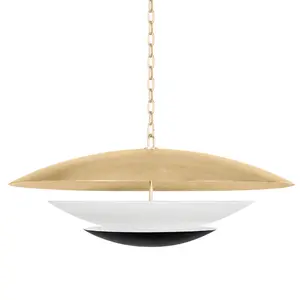 Large Adara Chandelier - Vintage Gold Leaf & Soft Black Metal Finish