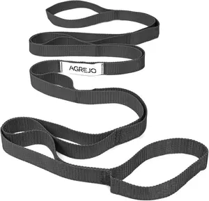 AGREJO Stretching Strap Yoga Strap Physical Therapy for Home Workout, 10 Loops Non-Elastic Stretch Band for Pilates, Flexibility, Exercise and Gymnastics