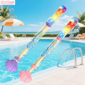 2026 Glowing Rainbow LED Water Blaster Fireworks Spray Gun With Lights, Summer Essentials Pool Toy For Kids & Adults, High Volume Shell Pull-Out Squirt Blaster For Backyard Beach Outdoor Party Games Birthday Gift
