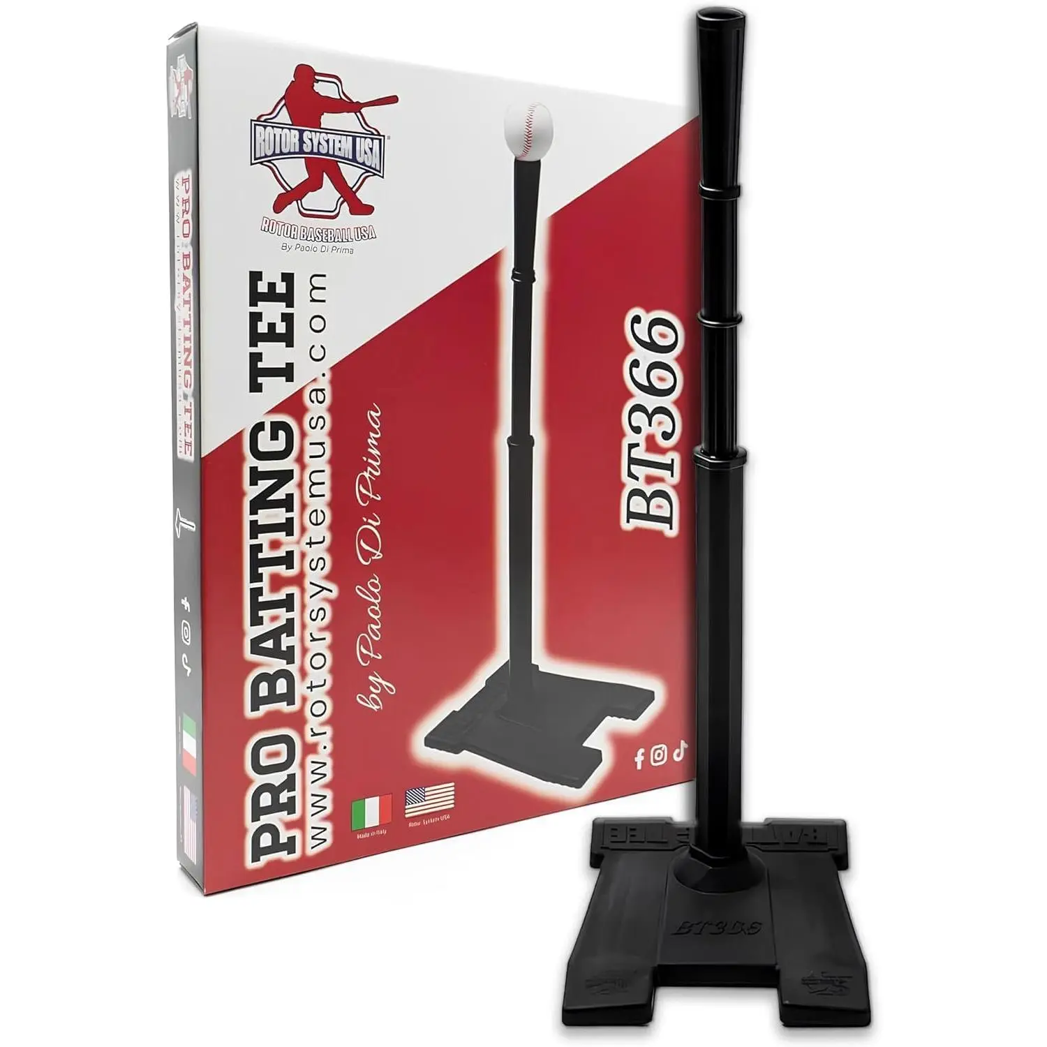Rotor System USA Pro Series BT366 Baseball Softball Batting Tee - Made In Italy