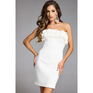 Jovani -42574 Strapless Short Dress with Ruffled Bodice