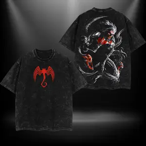 Knull the God of Symbiotes & King in Black , Venom Printed Oversize Lightweight Acid Washed Tee Super Hero TV Show Graphic Top Cotton Gift T-Shirt For Comic Lover, Gift T-Shirt For Movie Lover tees  good