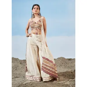 Whitehaven ivory cape and flared pant set