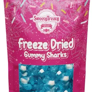 Freeze Dried Gummy Sharks Candy | Crunchy Viral Snack | SweetyTreatyCo