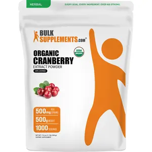 BulkSupplements Organic Cranberry Extract Powder - Edible - Natural Antioxidants - Urinary Support - 500g - 500mg per Serving