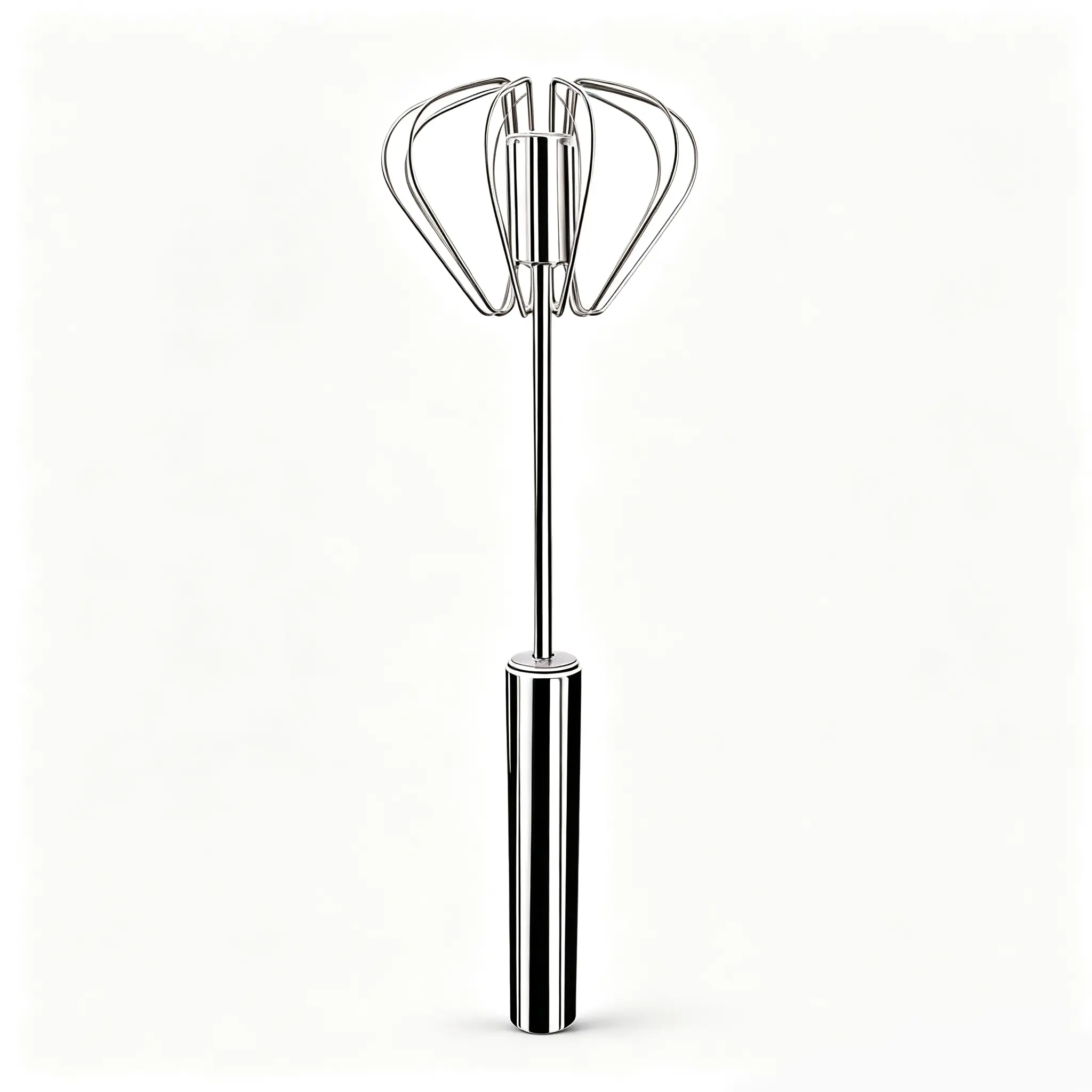 Food Grade Stainless Steel Semi-Automatic Hand Push Rotary Whisk, Rust Resistant Sturdy Riveted Egg Beater, Multi Purpose for Whisking Beating Blending Stirring, Easy to Clean, gift, party