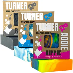 Turner and Addie All Natural Soap for Teens - Bundle Pack - Made by Teens, for Teens, Tweens, and Kids - Ringo, Happy, Hippie, 5 Ounce (Pack of 3) | Perfect Holiday Birthday Gift for Teenagers