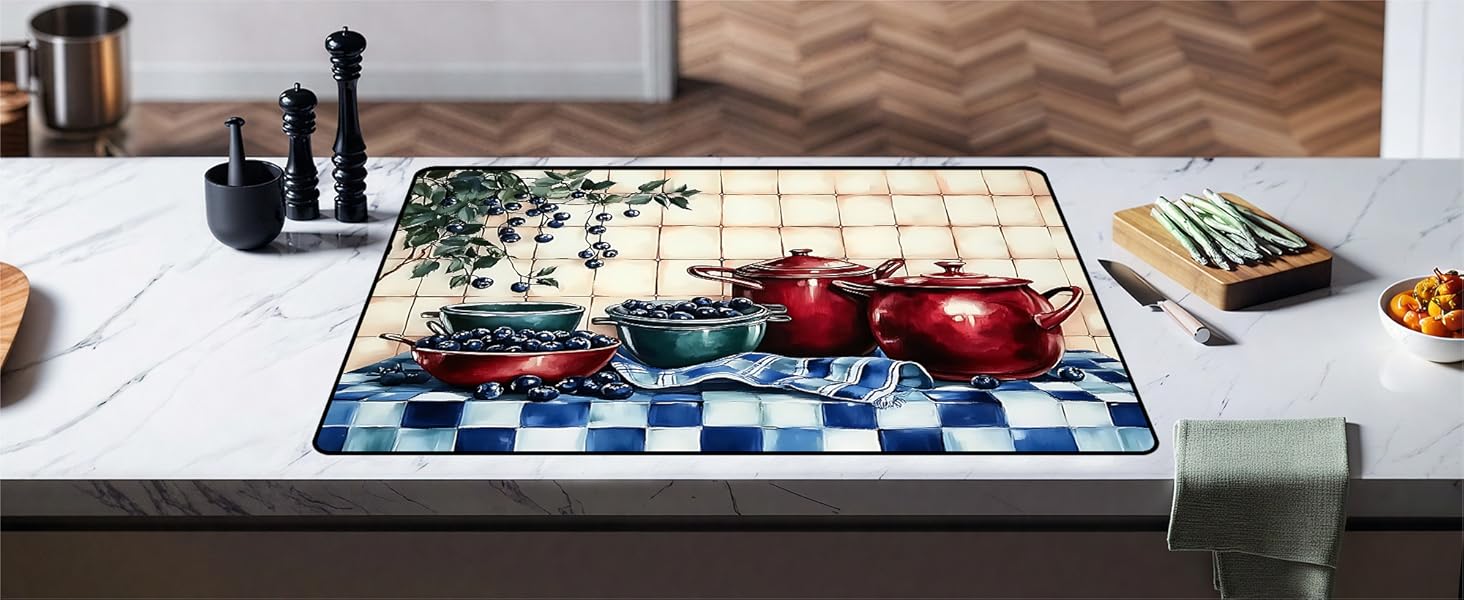 JOYFINITY Heat-Resistant Glass Stove Top Cover with Anti-Slip Rubber Coating – Electric Stove Protector, Scratch-Resistant, Expands Counter Space, Stylish Kitchen Decor