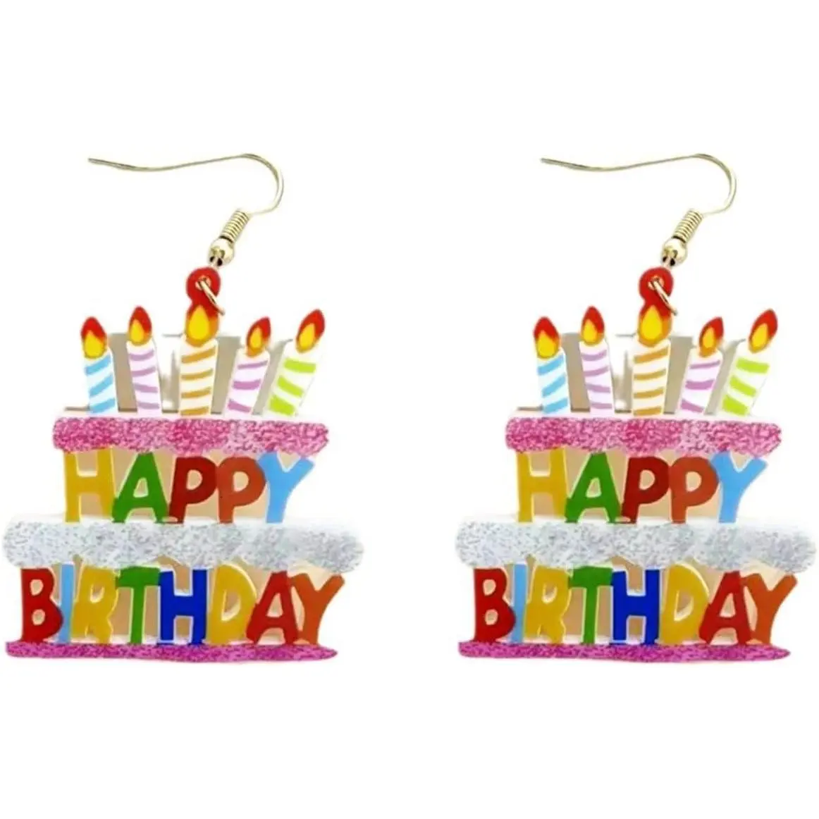 Colorful Cake Earrings for Birthday Celebrations
