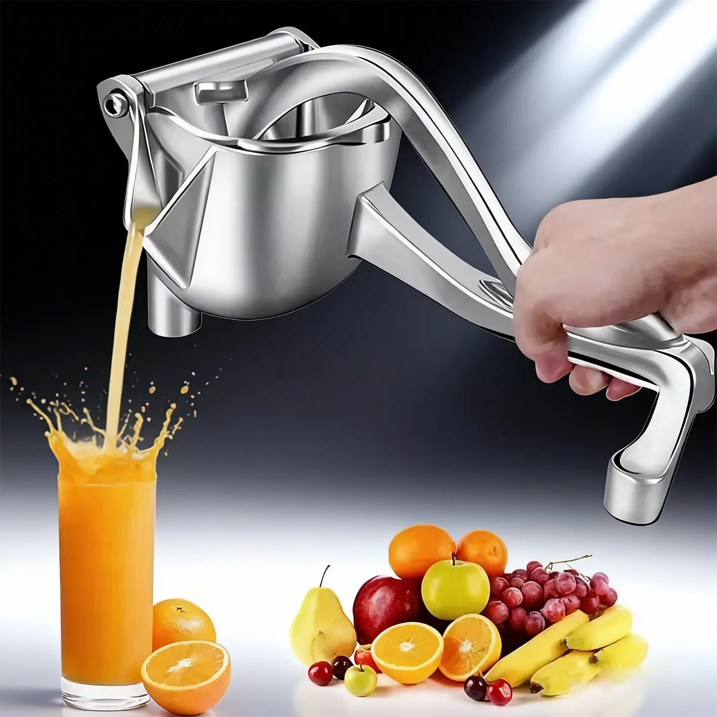 TikTok ShopBlackFriday Hand Juicer Squeezer Aluminum Manual Press Juicer with Ergonomic Grip for Efficient Juice Extraction of Pomegranates Citrus& More Durable Compact Easy to Use & Clean Manual Citrus Juicer Detachable for Kitchen Utensils