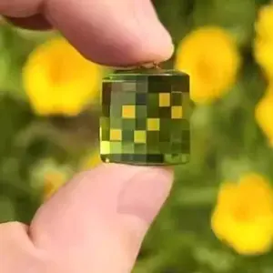 Pixel Stone Mosaic Filter Minecraft Keychain Bag Pendant MC Lens Pendant Gift