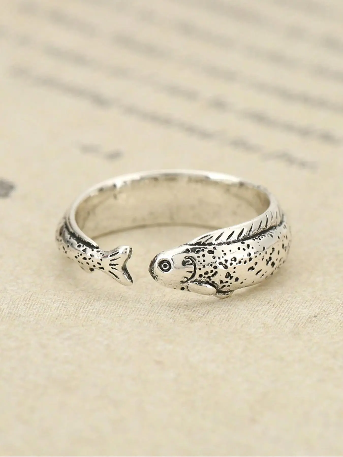 Vintage Fish Open Ring, Adjustable Design, Unisex Jewelry, Perfect for Daily Wear, Parties, Gifts, Simple and Stylish, Adjustable Rings