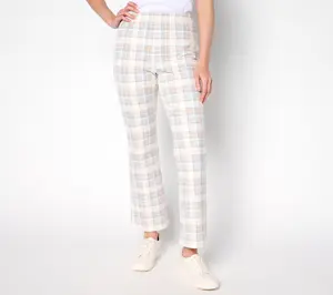 Susan Graver Weekend Regular Printed Premium Stretch Boot Cut Pants