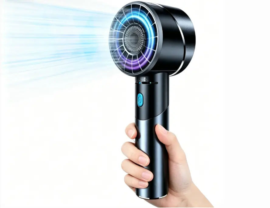 Unisex 2026 Compact Portable Handheld Turbo Cooling Fan, 2600mAh Battery (3-16H Runtime), USB-Type-C Rechargeable, High-Speed Motor, 5 Colors for Outdoor, Travel, Home