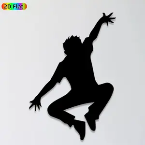 1pc Dancing Silhouette Metal Wall Art, Dynamic Dancing Silhouette Statue Mural, Ideal Gift for New Year, Christmas, Dance Enthusiasts, Rust-Resistant Metal Wall Decor Wall Sculptures, Perfect for Living Room Wall & Garden Fence, Captivating Artistic Decor