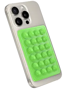 Green StickyGrippy - Suction Phone Case Mount, Silicon Adhesive Phone Accessory for iPhone and Android, Hands-Free Fidget Toy Mirror Shower Phone Holder, Tiktok Videos and Selfies