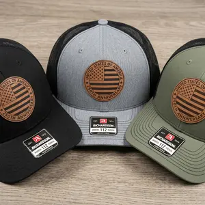 United States 250th Anniversary Richardson 112 Trucker Hat Leather Patch USA Logo Cap Adjustable