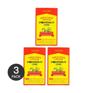 3 Pack Teazen Apple Cider Vinegar Drink 1.76oz Each - Korean Postbiotic Mix, Low Calorie, Digestive Health