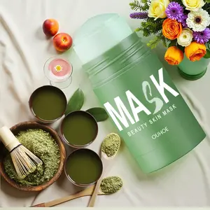 Tea Face Mask Stick Set, Natural Ingredients, Deep Cleansing for Acne & Blackheads, Tightening Pores, 1 Piece or 5 Pieces, Green Tea