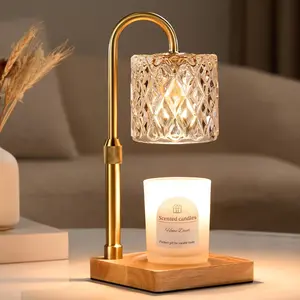 Candle Warmer Lamp with Timer -Dimmable Adjustable Height Wax Melt Warmer for Jar Candles,  Decor with Elegant Clear Glass,Birthday Gifts for Women, Mom, , Sister